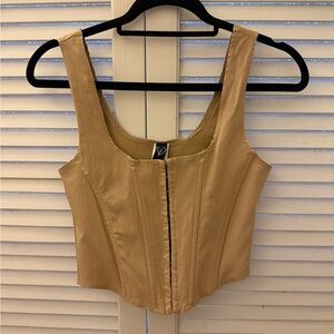Elegant Tan Sleeveless Top